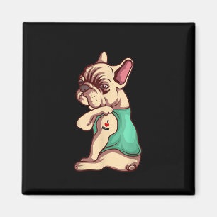Aimant Chien Français Bulldog I Love Maman Tattoo Lover C