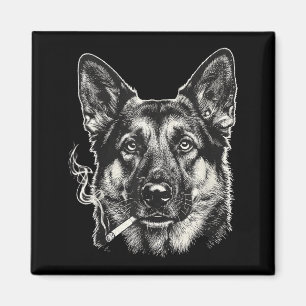 Aimant Chien fumant une cigarette drôle berger allemand m