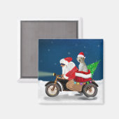 Aimant chien Goldendoodle Noël Père Noël (Recto/Verso)