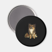 Aimant Chien graphique long Haired Chihuahua mignon (Recto/Verso)