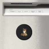 Aimant Chien graphique long Haired Chihuahua mignon (In Situ (Lave-vaisselle))