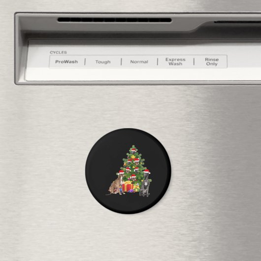 Aimant Chien gris Noël Arbre de Noël T-shirt Essential (In Situ (Lave-vaisselle))