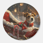 Aimant Chien Jack Russell Noël Festif (Devant)