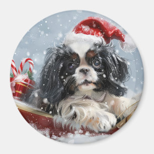 Aimant Chien Japonais Chin Noël Fête