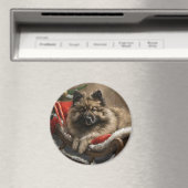 Aimant Chien Keeshond Noël Festif (In Situ (Lave-vaisselle))