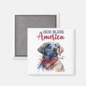 Aimant Chien-Lab patriotique (Recto/Verso)