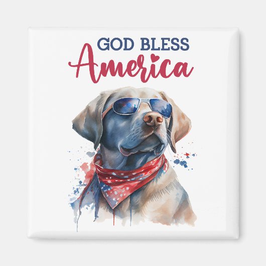 Aimant Chien-Lab patriotique (Devant)