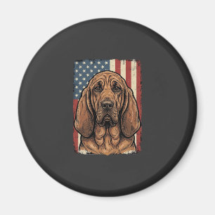 Aimant Chien Limier Patriotique Drapeau Américain Art_1
