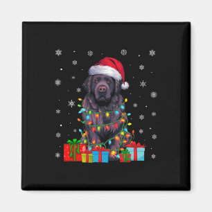 Aimant Chien Luminaires de Noël moche Santa Hat Newfoundl