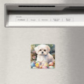 Aimant Chien maltais avec oeufs de Pâques vacances (In Situ (Lave-vaisselle))