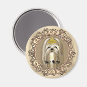 Aimant Chien Maltais Princesse  (Recto/Verso)