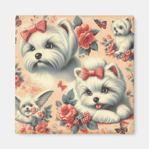 Aimant Chien maltais vintage