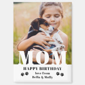 Aimant Chien Maman Joyeux Anniversaire Moderne Photo pers (Recto)