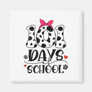 Aimant Chien Mignon Heureux 101 Jours École 100 Jours Étu