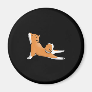 Aimant Chien mignon shiba inu   pose de yoga   cadeau d'a
