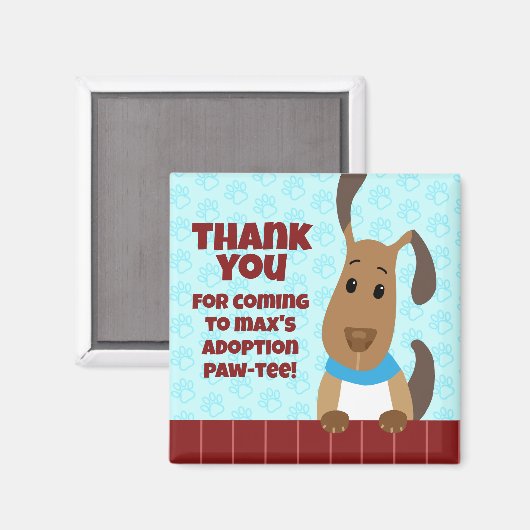 Aimant Chien mignon sur clôture Pet d'adoption Pawprints  (Recto/Verso)