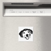 Aimant Chien noir souriant (In Situ (Lave-vaisselle))