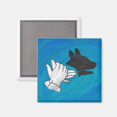 Aimant Chien Ombré sur bleu (Recto/Verso)