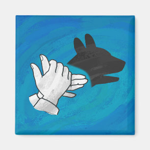 Aimant Chien Ombré sur bleu