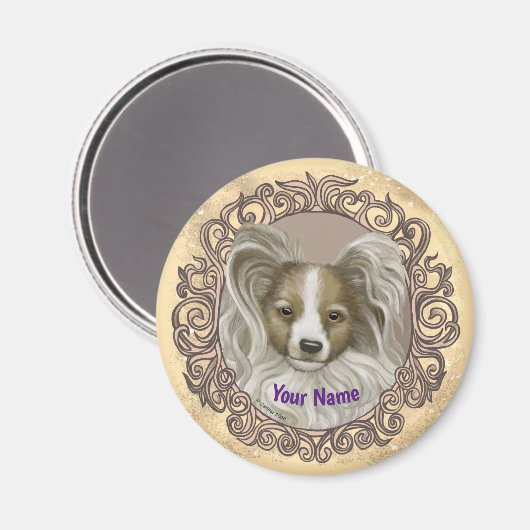 Aimant Chien papillon (Recto/Verso)