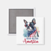 Aimant Chien patriote - Boston Terrier (Recto/Verso)