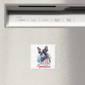 Aimant Chien patriote - Boston Terrier (In Situ (Lave-vaisselle))