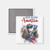 Aimant Chien patriote-Epagneul (Recto/Verso)