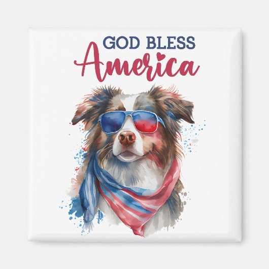 Aimant Chien Patriotique-Bergers Australien (Devant)
