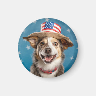 Aimant Chien patriotique citoyen de style américain votan