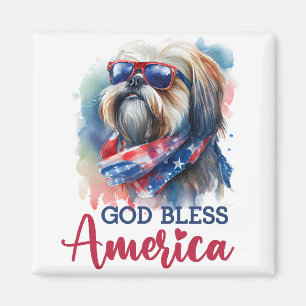 Aimant Chien Patriotique-Shih tzu