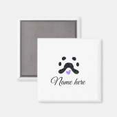 Aimant Chien patte noir animal ajouter nom texte animal p (Recto/Verso)