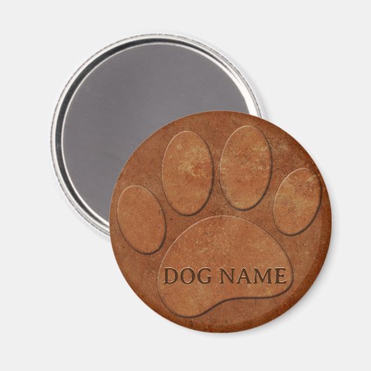Aimant Chien Paw Faux Terracotta Imprimer (Recto/Verso)