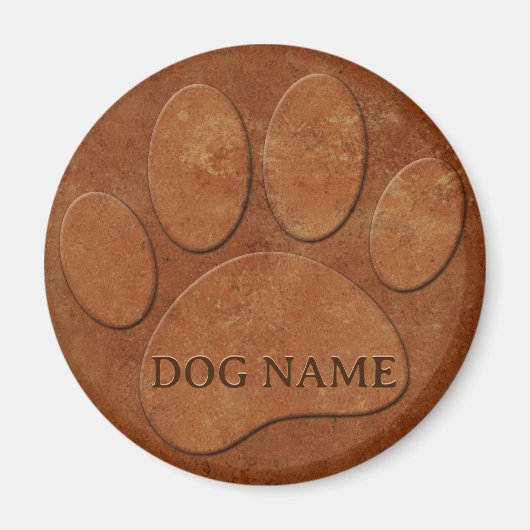 Aimant Chien Paw Faux Terracotta Imprimer (Devant)