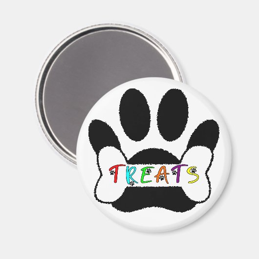 Aimant Chien Pawprint Bone Traite Personnalisé (Recto/Verso)