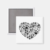 Aimant Chien Paws, Chiot Paws, Animal Paws, Coeur, Animal (Recto/Verso)