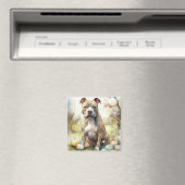 Aimant Chien Pitbull avec œufs de Pâques vacances (In Situ (Lave-vaisselle))