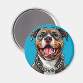 Aimant Chien Pitbull mignon (Recto/Verso)