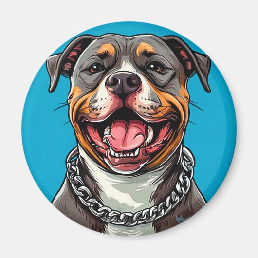 Aimant Chien Pitbull mignon (Devant)