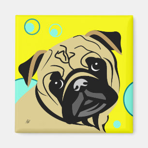 Aimant Chien Pug Brun