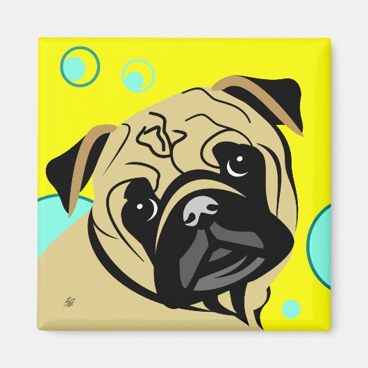 Aimant Chien Pug Brun (Devant)