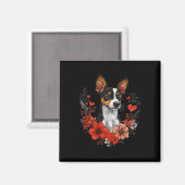 Aimant Chien Rat Terrier de la Saint-Valentin (Recto/Verso)