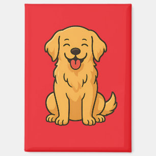Aimant Chien Retriever doré heureux – Animaux de compagni