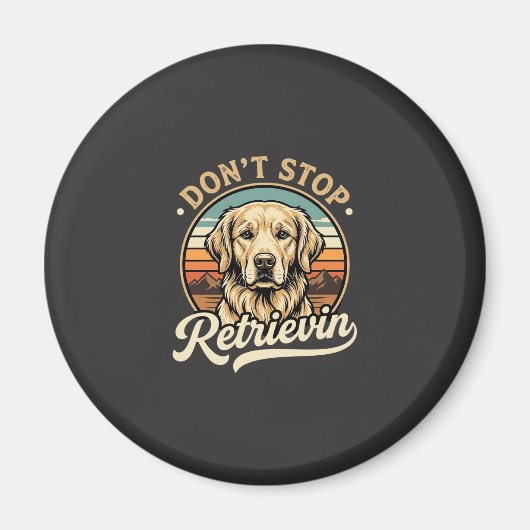 Aimant Chien Retriever doré Ne cesse pas de récupérer (Devant)