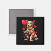 Aimant Chien Retriever doré Saint-Valentin Propriétaire d (Recto/Verso)