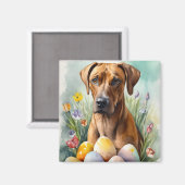 Aimant Chien Rhodesian Ridgeback avec vacances de œufs de (Recto/Verso)