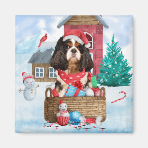 Aimant Chien Roi Cavalier dans la neige Maison de Chien N