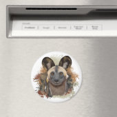 Aimant Chien sauvage africain | Abstrait Paint Splatter (In Situ (Lave-vaisselle))