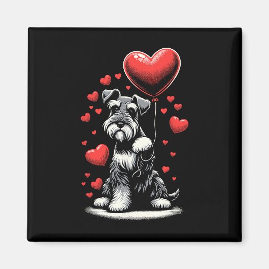 Aimant Chien Schnauzer Saint-Valentin Propriétaire de chi (Devant)