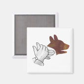 Aimant Chien Silhouette main Brown (Recto/Verso)