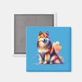 Aimant Chien spitz finlandais (Recto/Verso)